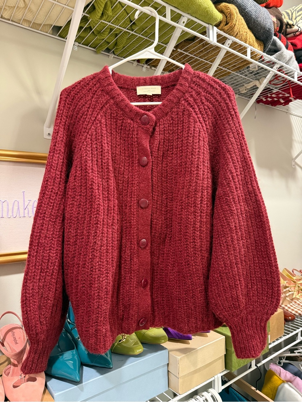 Sézane Emile Cardigan in Burgundy